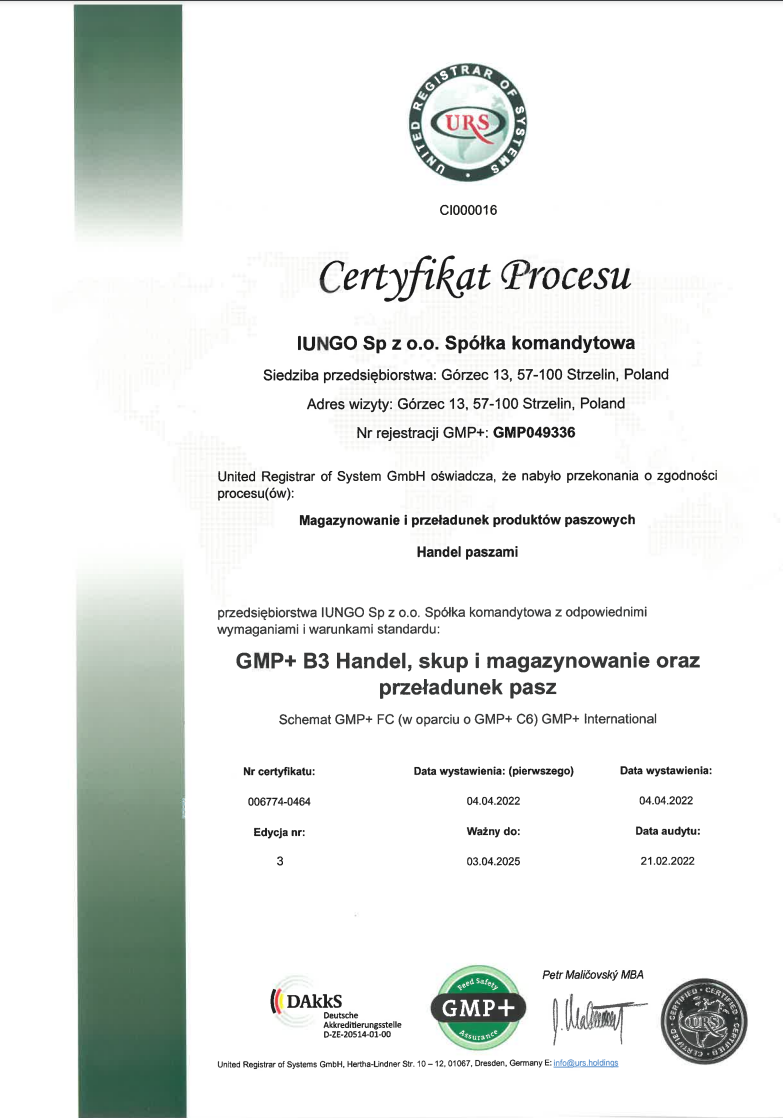 certyfikat GMP B3
